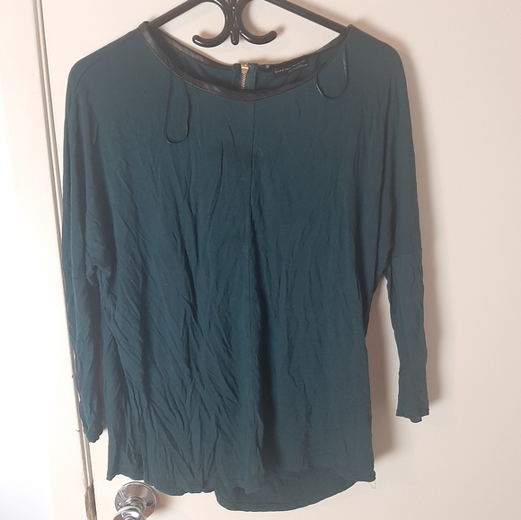 Zara w&b collection top with gold zipper - Picture 1 of 6